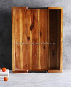 ถาดเสิร์ฟทำด้วยมือพร้อมที่จับโลหะสีดำสำหรับถาดออตโตมันสไตล์คลาสสิก - Product Image 6