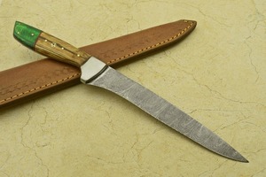 Cuchillo de Chef Damasco Forjado a Mano con Hoja Trenzada |   Grado Industrial |   Punto de Desembarque |   Borde Recto |   Otro mango/agarre |   Cuchillo de Cocina de 13 Pulgadas - Product Image 2
