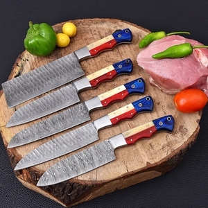 Ensemble de couteaux de chef faits main sur mesure, 3 pièces, avec lames en acier damas à 67 couches, manche en bois, longueur 12 pouces et plus - Product Image 2
