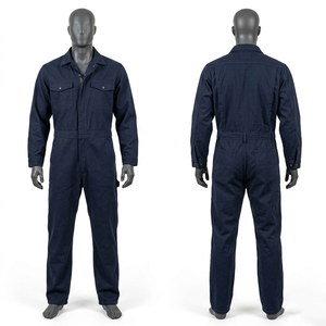 Combinaison de travail pour homme, 245 GSM, coton polyester twill, bleu marine, vêtements de travail industriels, broderie personnalisée, impression de logo - Product Image 1