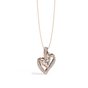 Classic 14K <b>Solid</b> <b>Gold</b> Heart IGI certified and Round Cut Set Lab Diamond Solitaire <b>Pendant</b> Necklace for Women Party Gift - Product Image 6