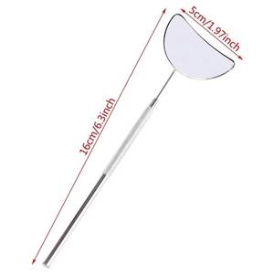 Miroir de maquillage demi-lune de luxe avec manche or rose pour application de maquillage des yeux, finition personnalisée - Product Image 6