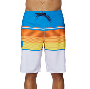 Short de bain d'été à taille élastique, sublimation, en soie glacée fine, séchage rapide, avec poche zippée personnalisée, pour la plage et le streetwear - Product Image 6