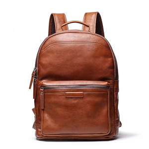 Sac à dos en cuir véritable avec fermeture éclair, imperméable, capacité 20-35L - Services OEM et étiquetage privé, fabriqué au Pakistan - Product Image 1