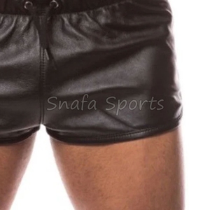 กางเกงขาสั้นหนังสำหรับออกกำลังกายในฤดูร้อนสำหรับผู้ชาย กางเกงขาสั้นสำหรับต่อสู้ มีกระเป๋า สไตล์ลำลอง ทำจากหนังแท้ 100% - Product Image 6