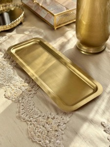 Bandeja de Servicio de Latón Hecha a Mano, Decoración para el Hogar, Organizador de Mesa Decorativo de Lujo, Centro de Mesa para Comedor, Hotel, Boda - Product Image 6