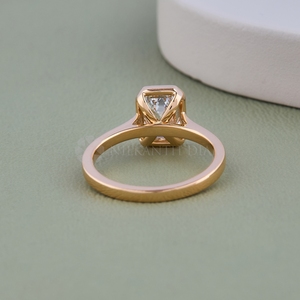 1.0Ct Emerald Lab Grown Diamond Solitaire Bezel Set Ring en 10K 14K 18K Solid Gold Wedding Anniversary Gift - Product Image 2