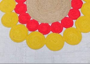 Alfombras Redondas Trenzadas de Diseño Floral Moderno, Hechas a Máquina con Algodón, para Sala de Estar Grande, Ecológicas y Antideslizantes - Product Image 2