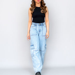 Men's Women's Light Multiple Color Loose Fit <b>Denim</b> Jeans Casual Washed Wide Leg Style Summer Wear <b>Denim</b> <b>Jacket</b> Pant Baggy Styles - Product Image 6