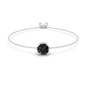 Trending 14K <b>Solid</b> <b>Gold</b> Paula Round Cut Lab Grown Diamond Bracelet (3/4 Ct. Tw.) Pretty Adjustable Design For Perfect Fit - Product Image 1