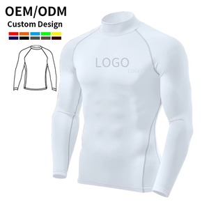 Rashguard de natation MMA unisexe personnalisé OEM, couleur unie, polyester/nylon, respirant, anti-UV, séchage rapide, manches longues, écologique, 220g - Product Image 1