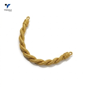 Cordón Metálico Trenzado Dorado Trendle, Cordón de 3 Hilos para Prendas de Lujo - Product Image 3
