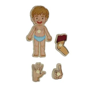 Portable Wooden Human Body Parts <b>Puzzle</b> for Kids Pack of 1 (Multicolor) - Product Image 4