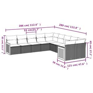 Large Modular Black & Cream White PE Rattan Garden Sofa Set Modern Modular Design - Product Image 3