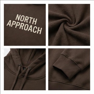 เสื้อฮู้ดผู้ชาย North Approach สีน้ำตาล ผ้าฝ้ายเฟรนช์เทอร์รี่ สวมใส่สบาย ทรงปกติ พิมพ์ลายด้านหน้า เหมาะสำหรับใส่ในฤดูใบไม้ร่วง - Product Image 4