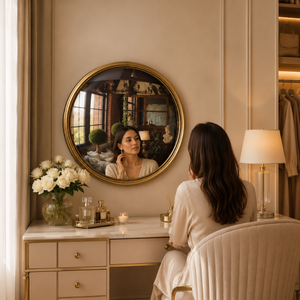 Luxury Modern Gold Metal <b>Wall</b> <b>Mirror</b> Set of 2 Decorative Round Hanging <b>Mirrors</b> for Living Room Bedroom Entryway Bathroom Home - Product Image 2