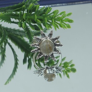 Bague en quartz rutilé doré naturel, plaqué or rose et or jaune, en argent 925, faite à la main, bijou fantaisie unisexe - Product Image 5