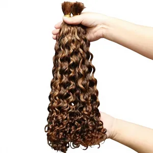 Cheveux humains en vrac de haute qualité pour tresses, bouclés crépus, bouclés profonds, noirs naturels, mèches de cheveux vierges brésiliens - Product Image 4