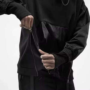 Sweat à capuche Techwear personnalisé pour homme, col montant Cyberpunk, streetwear tactique, pull-over urbain Ninja Darkwear, sweat-shirt oversize - Product Image 4