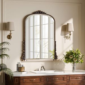 Specchio da Bagno Vintage Arcuato 32"x24" Specchio Decorativo da Parete - Product Image 1