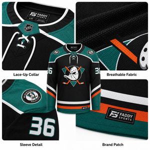 Maillot de hockey sur glace personnalisé en sublimation, brodé, en sergé, pour équipe, vêtement de sport respirant, uniforme d'entraînement de hockey - Product Image 4
