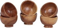 Ensemble de 6 mini-bols empilables en bois d'acacia, petits bols de service en bois pour noix, sauces, condiments, en-cas, vente en gros