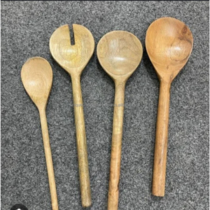 CraftCore 3-Piece Sustainable <b>Wooden</b> <b>Cooking</b> <b>Spoon</b> Set | Handmade Mango Acacia Wood Kitchen Utensils Flat Curved Edges - Product Image 4