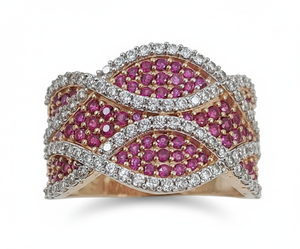 Anillo Elegante de Oro Sólido de 18K para Mujer, Diseño Clásico para Fiestas y Ocasiones Especiales, Belleza Duradera - Product Image 1