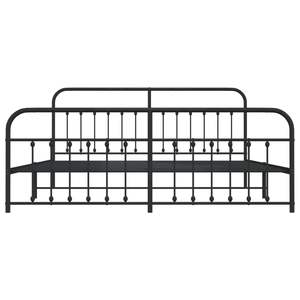 Cadre de lit double en acier noir durable avec revêtement poudré, lits en métal - Product Image 6