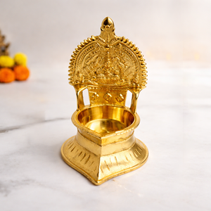Brass Lakshmi <b>Arch</b> Diya Traditional Goddess Deepam Handcrafted Pooja Oil <b>Lamp</b> Decor - Product Image 4