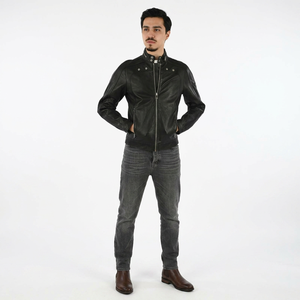 Customized High Quality Men's Genuine Cow Skin Biker Leather <b>Jackets</b> Pure Leather <b>Waterproof</b> Windproof Bomber <b>Jacket</b> - Product Image 1