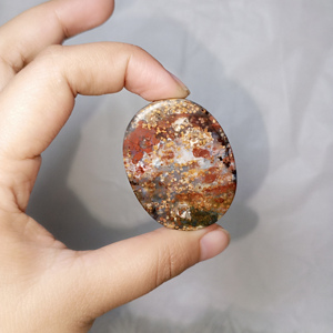 Venta al por mayor de alta calidad Natural Indonesia ágata musgo forma suave piedras preciosas artesanía curación cristal 3,5X4,5X7 cm - Product Image 6