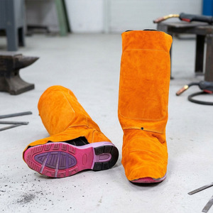 Cowhide Split Industrial Safety Clothing Welding Leg <b>Guard</b> Welder Gaiters CE Certified <b>Fire</b> Resistant Spark Resistance SAFETY - Product Image 4