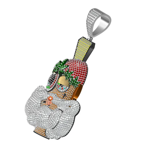 Iced Out Rasta Smoker Pendant for Men Multicolor Moissanite Hip Hop <b>Jewellery</b> Unique Design - Product Image 2