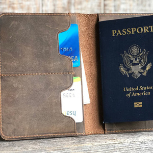 Genuine Leather <b>Passport</b> <b>Wallet</b> Slim Travel Holder Multiple Card Slots Custom Logo Wholesale OEM Manufacturer Supplier for sale - Product Image 5