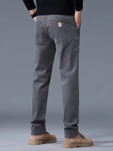 Jeans de Mezclilla Casuales para Hombre, Corte Recto, Ajustados, Color Gris, 100% Algodón, Secado Rápido, Ecológicos, Transpirables, con Múltiples Bolsillos, Duraderos - Product Image 5