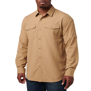 Chemise tactique homme à manches longues 100 % coton respirante infroissable unie pour l'été, idéale pour la randonnée, l'escalade, la chasse et les occasions formelles - Product Image 3