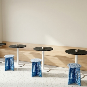 Mesa de Comedor de Plástico Reciclado, Diseño Moderno, Impermeable, Duradera, Ecológica, Apilable, Fácil de Montar, Fácil de Limpiar, para Exteriores - Product Image 6
