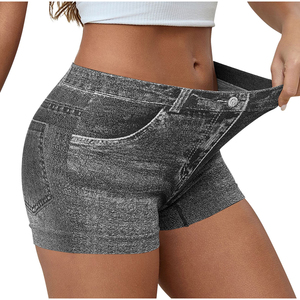 Distressed Denim Jeans Shorts Front Back Pockets Jeans Plus Size Regular Fit Denim Outerwear Spring Autumn Shorts For Lady - Product Image 4