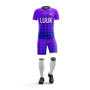 Conjunto de Camiseta y Pantalones Cortos de Fútbol Personalizados Unisex de Talla Grande, Ropa de Verano 100% Poliéster, Absorbente de Humedad, Transpirable, Antibacteriano, de Secado Rápido - Product Image 5