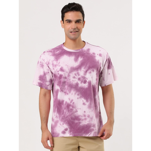 T-shirt ample col rond imprimé numérique délavé de haute qualité, respirant, uni, 100 % coton, style streetwear décontracté - Product Image 4