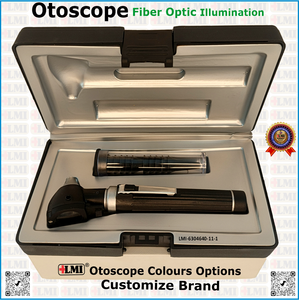 Otoscopio de Fibra Óptica LAPA MASTER INDUSTRY de Alta Calidad, Juego de Instrumentos Negros, Manual, Reutilizable, Ligero, Ecológico, con Certificación CE - Product Image 1