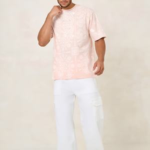 Camiseta Personalizada para Hombre, Talla Grande, 100% Algodón, Tejido Grueso, Detalle de Parche, 260 g/m², Estilo Urbano, Retro, Lavado, Lisa - Product Image 4