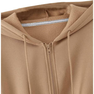 wholesale Fashion Printed Crop Top Hoodie Sweatshirts Cotton Custom Embroidered Lightweight Women's Hoodies with 450 gsm - Product Image 5