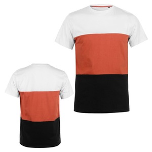 <b>Men's</b> Color Block Crew Neck Short Sleeve <b>Animal</b> Print Breathable Loose Fit Casual T-Shirt White Orange Black - Product Image 1