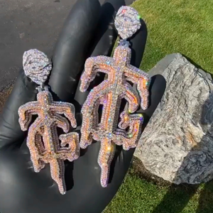 Pendentif Lettre en Argent Sterling Plaqué Or Rose, Forme Serpent, Micro-Pavé de Cristaux Moissanite, Style Hip Hop Tendance pour Fête - Product Image 2