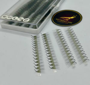 Cils en volume préfabriqués ultra-rapides 3D-20D fabriqués à la main en usine au Vietnam, en poils synthétiques PBT doux, avec logo personnalisé, plateaux à cils - Product Image 3