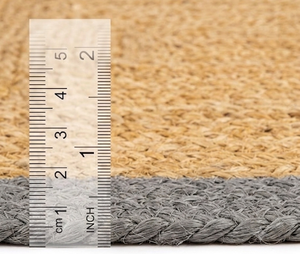 Handmade Gray Border Jute <b>Round</b> Rug Woven Natural Fiber Floor <b>Carpet</b> for Farmhouse Boho Rustic Home Decoration - Product Image 5