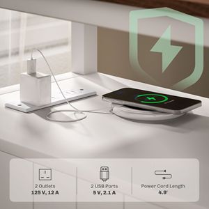 Consolle Bianca con Stazione di Ricarica, Porte USB e Cassetti per Soggiorno - Product Image 4