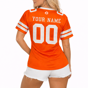Jersey de Fútbol Americano Personalizado de Alta Calidad, Unisex, de Malla, Color Naranja, Transpirable, Uniforme de Equipo, Venta al Por Mayor, Sublimación, Ropa Deportiva OEM, EE. UU. - Product Image 4